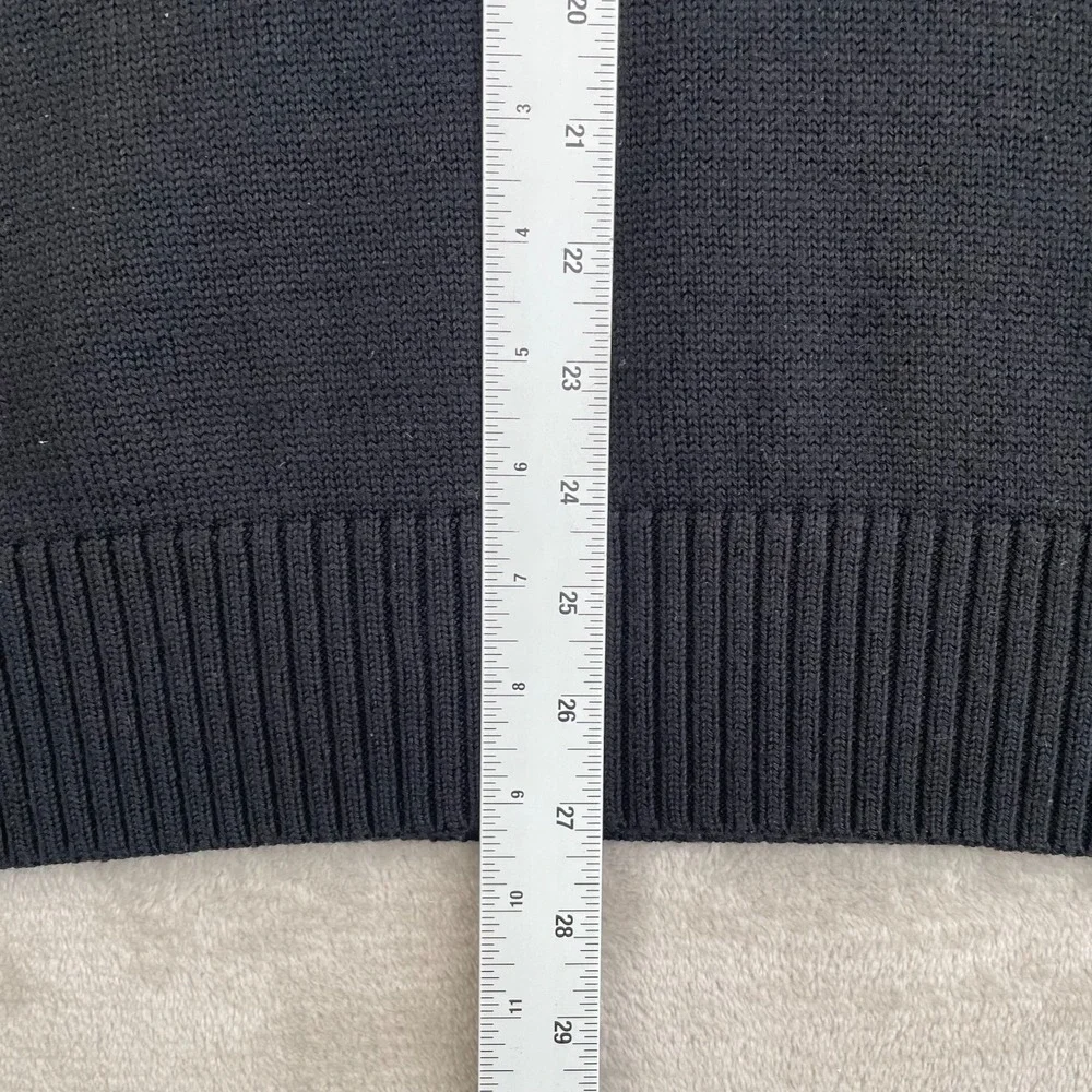 Banana Republic Hooded Henley Sweater Men Large Black Italian Wool Casual NWOT‎